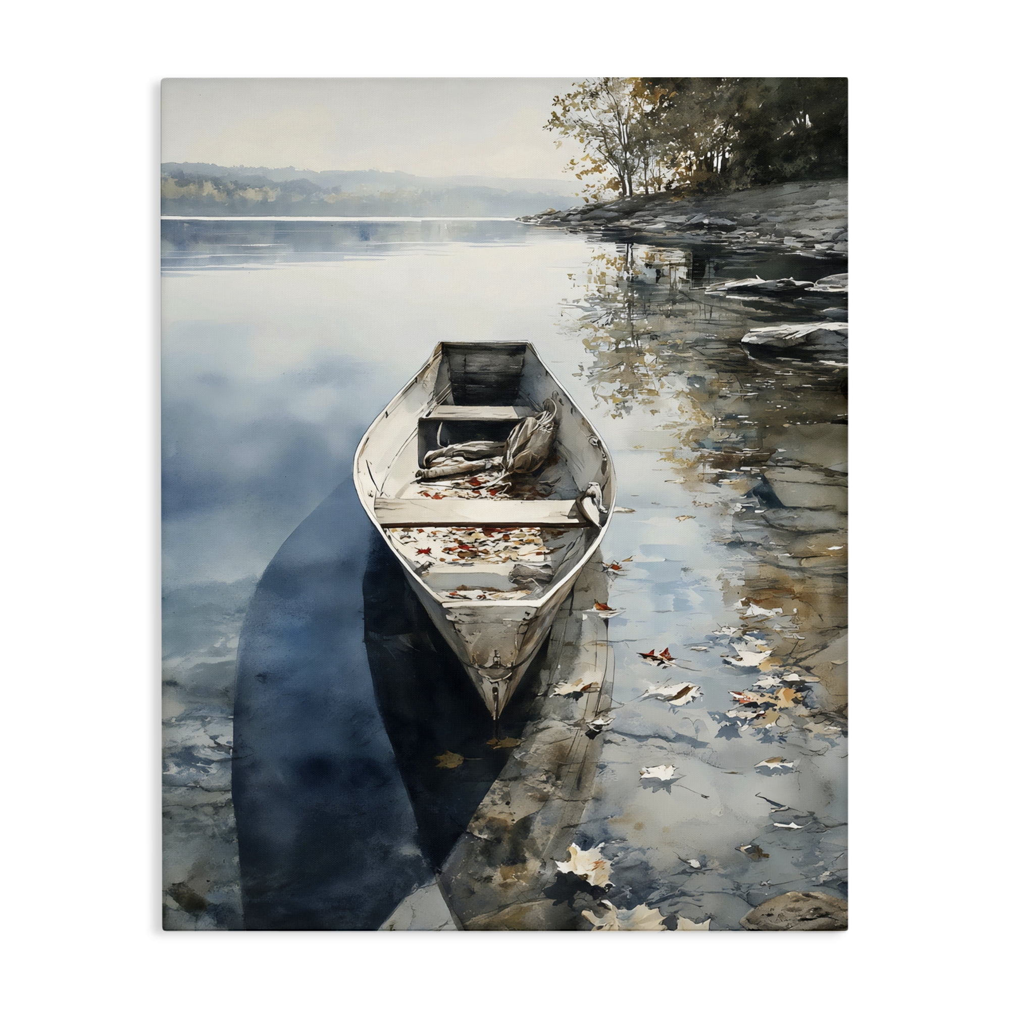 Stupell Industries Boat In The Fall Reflection Canvas Wall Art, design by Franklyn Gregory