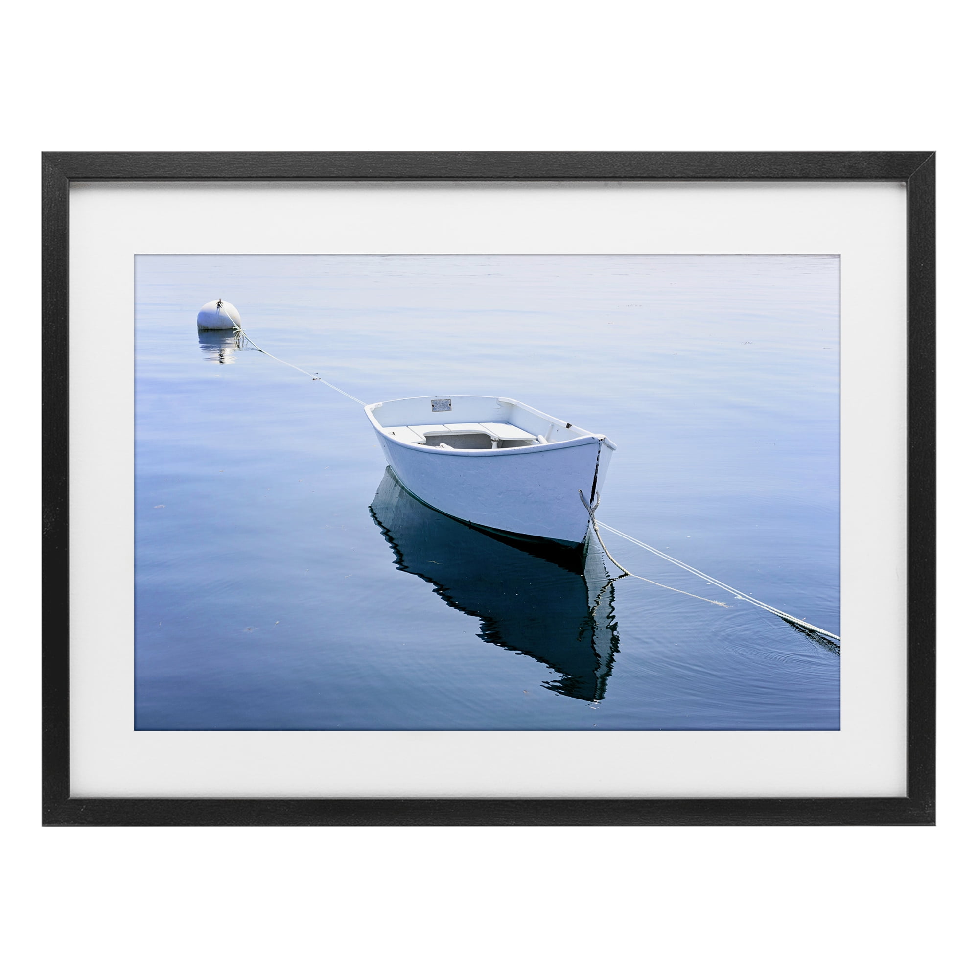 Stupell Industries Boat Tied to Dock Black Framed Print Under Glass, design by JLM Photographs