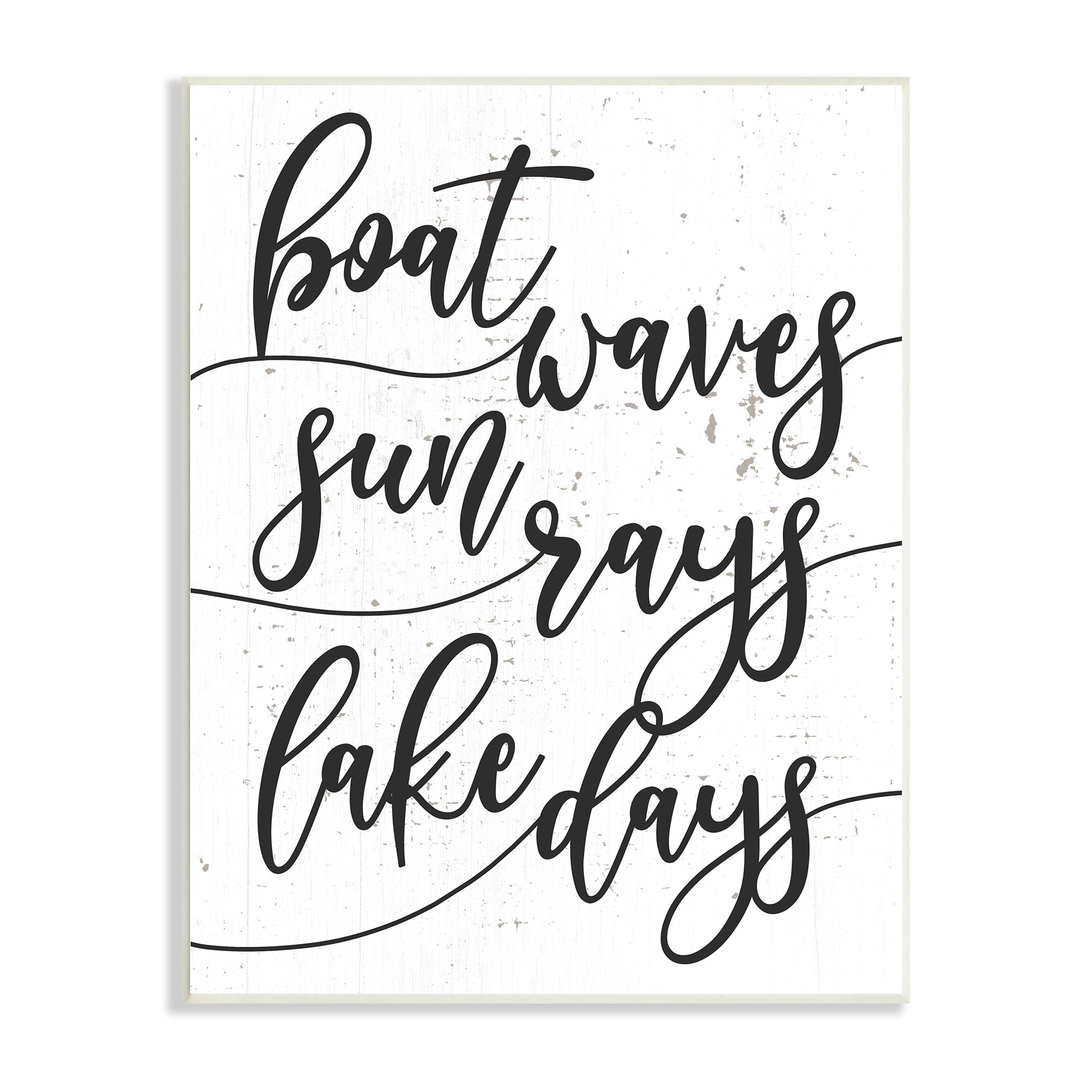 Stupell Industries Boat Waves Sun Rays Lake Days Phrase,13 x 19, Design by Daphne Polselli