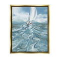 thumbnail image 1 of Stupell Industries Boat Waves Wake Painting Transportation Painting Gold Floater Framed Art Print Wall Art, 25 x 31, 1 of 10