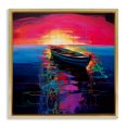 thumbnail image 1 of Stupell Industries Modern Boat in Bold Sunset Gold Floating Frame Canvas Art, 18 x 18, by Leah McLean, 1 of 8