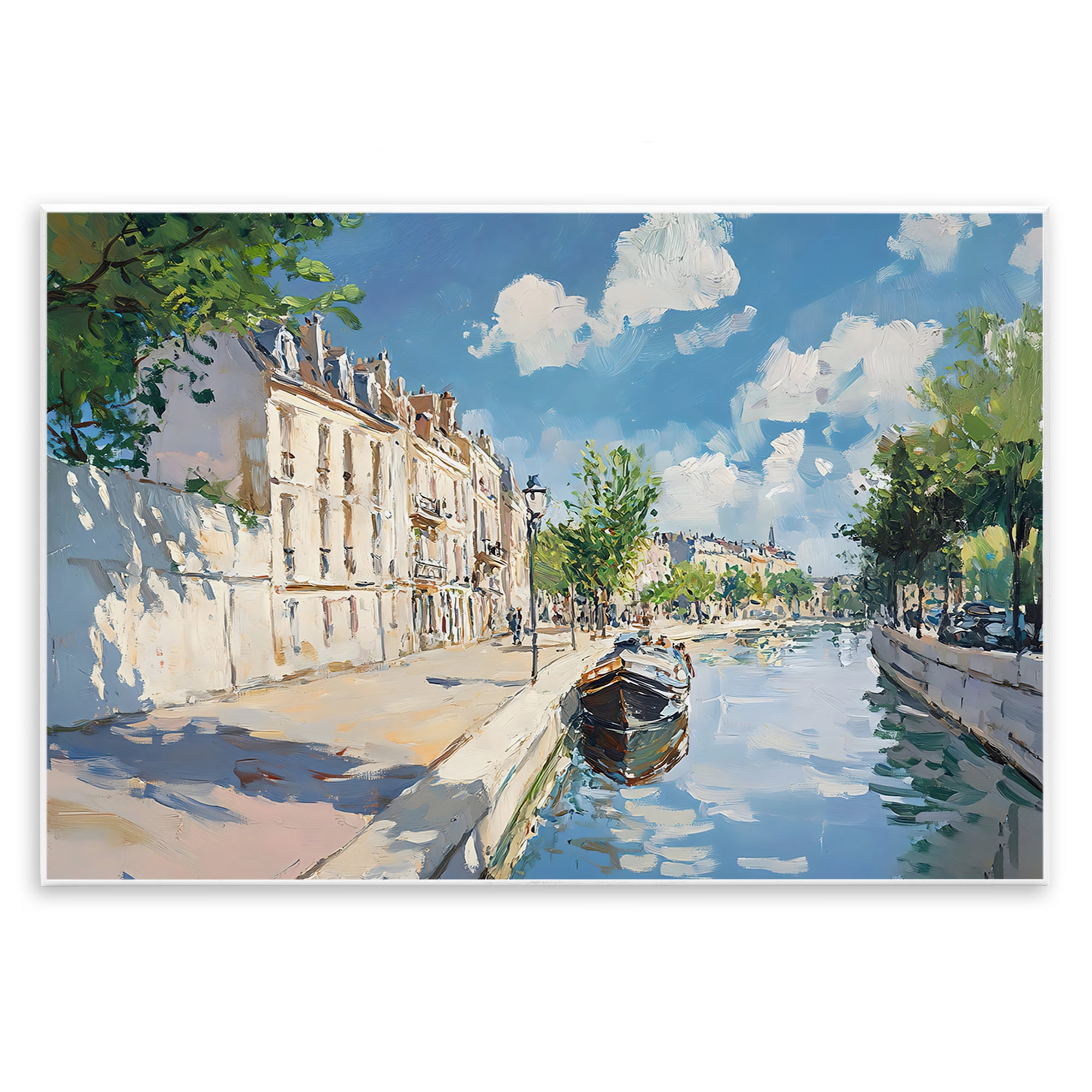 Stupell Industries Boat in Canal Summer Reflection Wall Plaque Art, design by Creative Studio