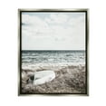 thumbnail image 1 of Stupell Industries Boat on Beach Coast Nature Photography Gray Floater Framed Art Print Wall Art, 17 x 21, 1 of 9