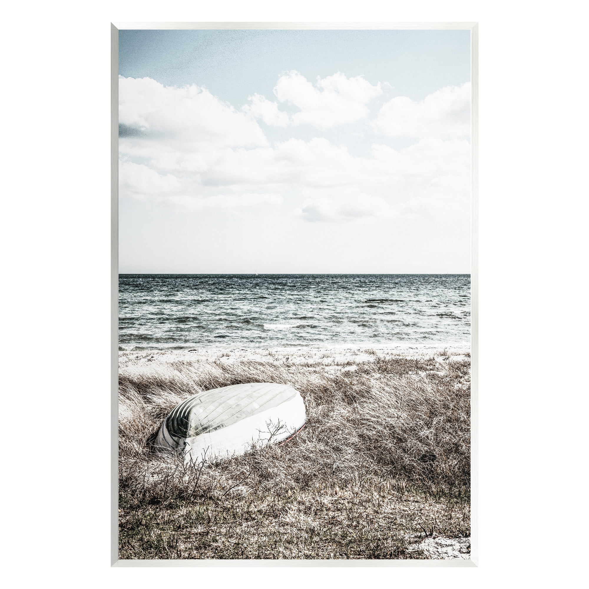 Stupell Industries Boat on Beach Coast Nature Photography Unframed Art Print Wall Art, 13 x 19