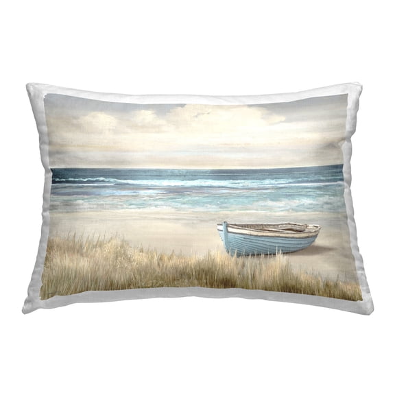 Stupell Industries Boat on Sandy Shore Decorative Printed Throw Pillow Design by Amber Sterling