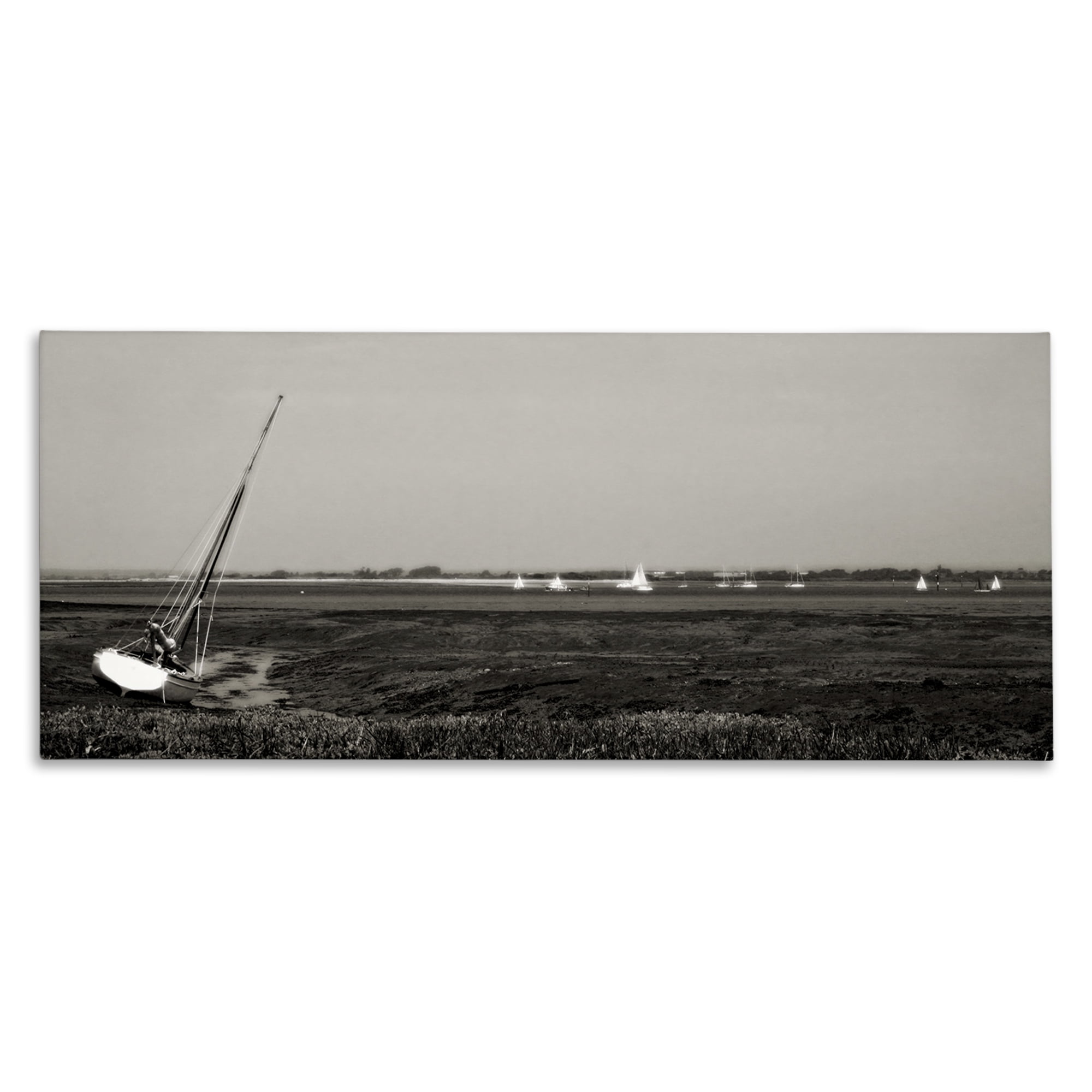Stupell Industries Boating Towards Hayling Coastal Photography Gallery Wrapped Canvas Art Print Wall Art, 40 x 17