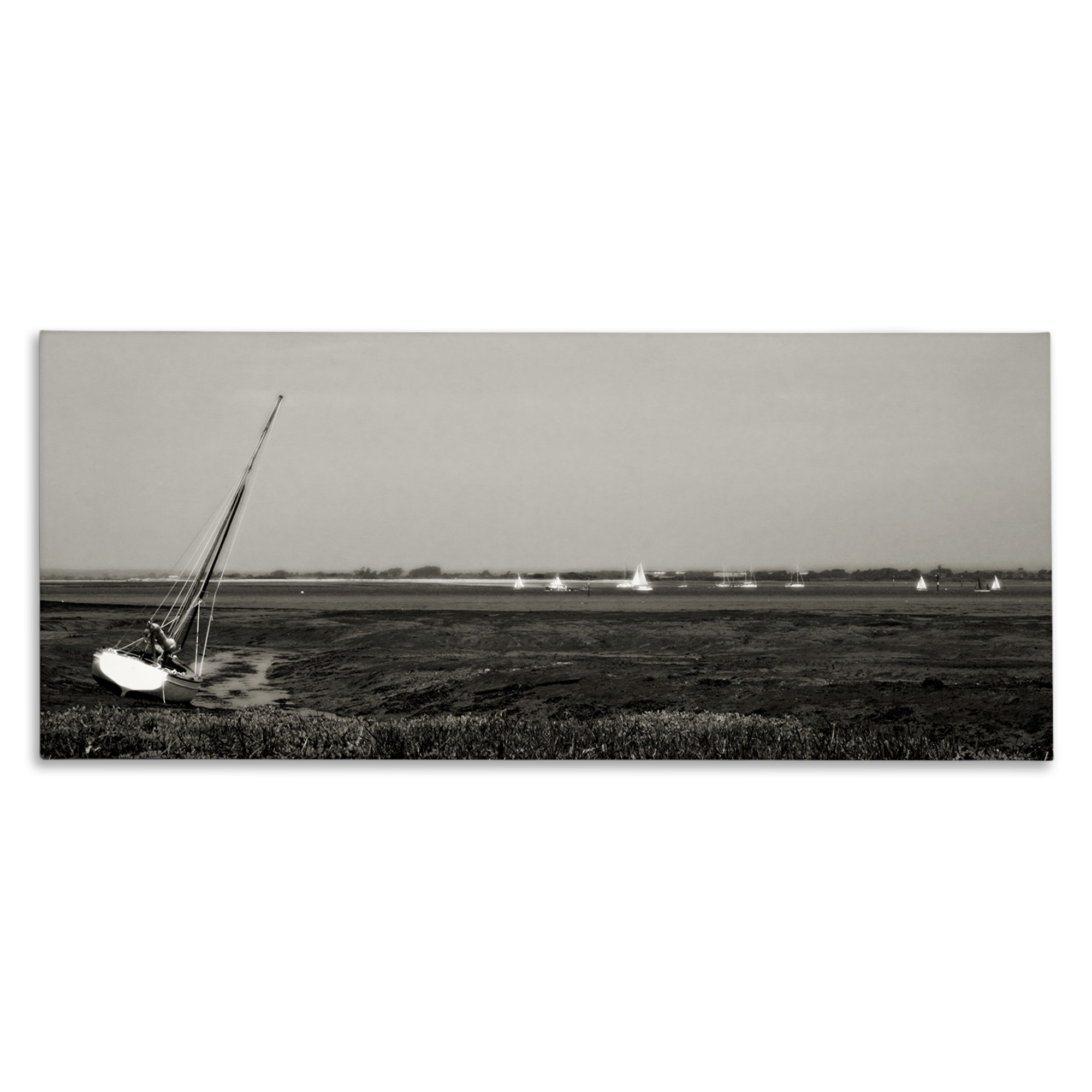 Stupell Industries Boating Towards Hayling Coastal Photography Gallery Wrapped Canvas Art Print Wall Art, 48 x 20