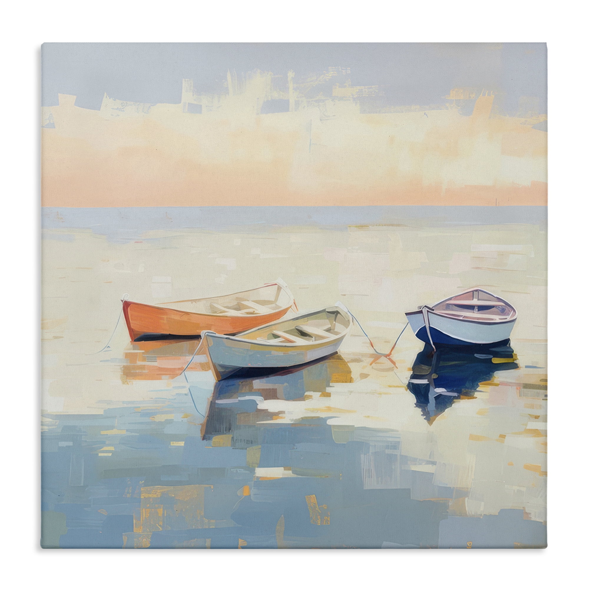 Stupell Industries Boats & Coastal Breeze Nautical & Beach Painting Wrapped Canvas Art Print Wall Art, 30 x 30