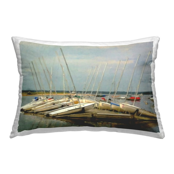 Stupell Industries Boats Docked at Port Decorative Printed Throw Pillow Design by GraffiTee Studios