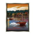 thumbnail image 1 of Stupell Industries Boats at Sunset Pier Transportation Painting Gray Floater Framed Canvas Art Print Wall Art, 25 x 31, 1 of 10