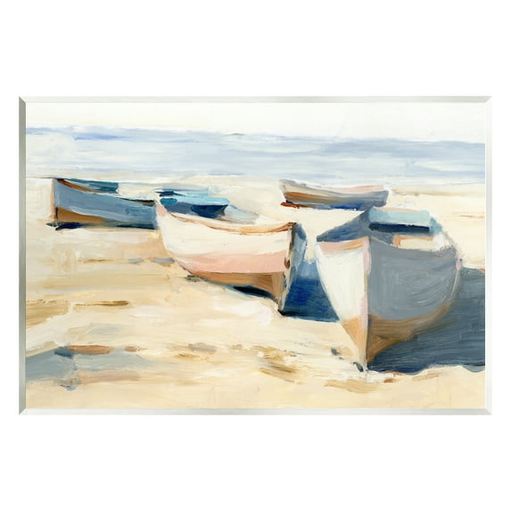 Stupell Industries Boats on Beach Painting Transportation Painting Unframed Art Print Wall Art, 15 x 10