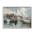thumbnail image 1 of Stupell Industries Boats with American Flags Transportation Painting Gray Framed Art Print Wall Art, 14 x 11, 1 of 9