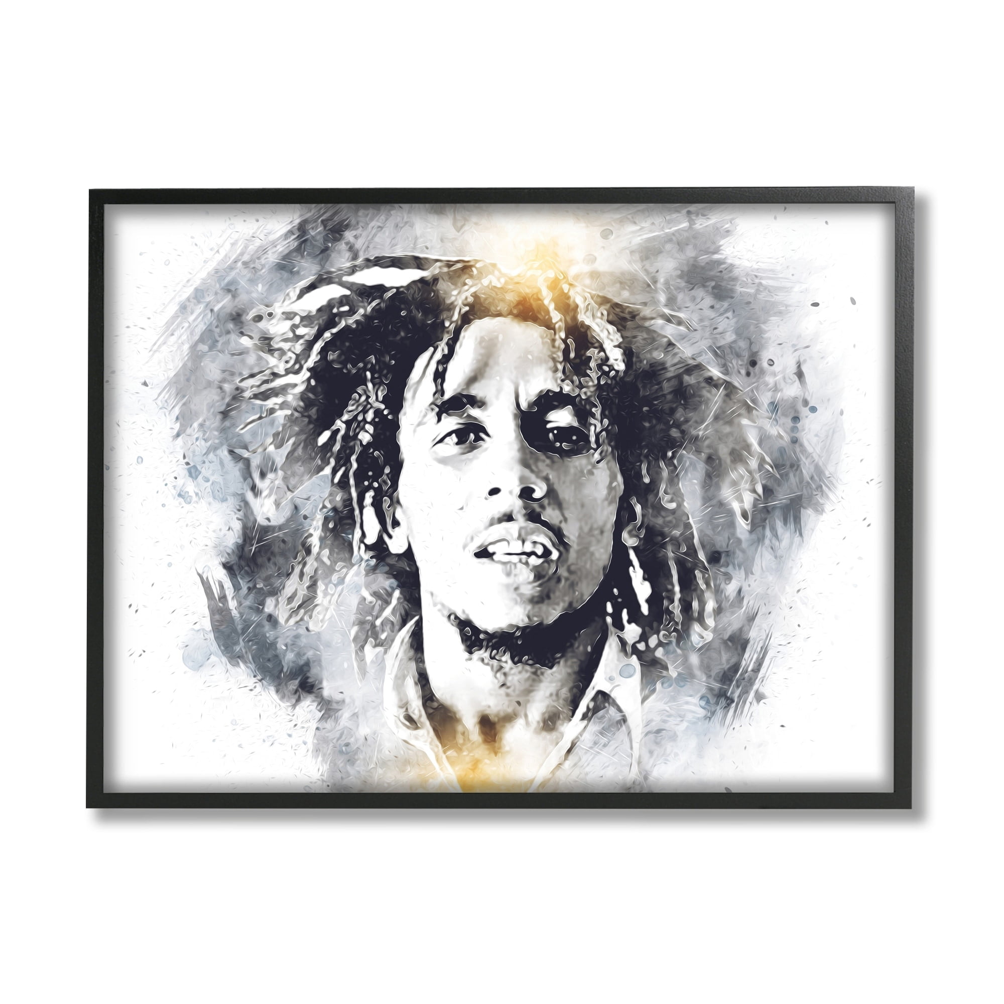 Stupell Industries Bob Marly Modern Portrait Abstract Pattern Yellow Black, 14 x 11, Design by Birch&Ink