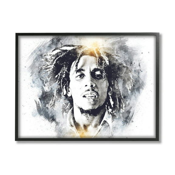 Stupell Industries Bob Marly Modern Portrait Abstract Pattern Yellow Black, 20 x 16, Design by Birch&Ink