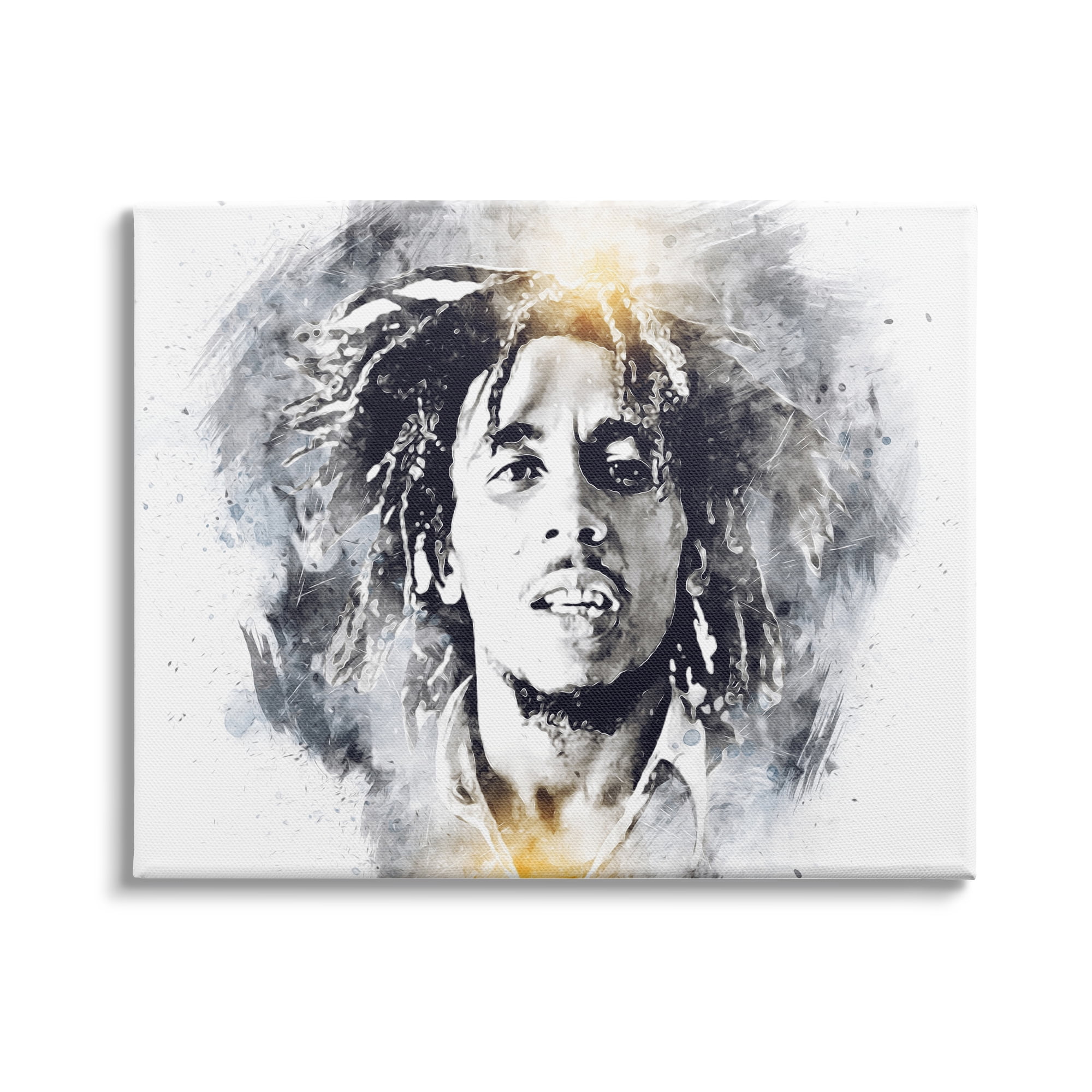 Stupell Industries Bob Marly Modern Portrait Abstract Pattern Yellow Black, 20 x 16, Design by Birch&Ink