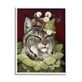 thumbnail image 1 of Stupell Industries Bobcat Wearing Leaf Outfit Painting White Framed Art Print Wall Art, Design by Carolyn Schmitz, 1 of 8