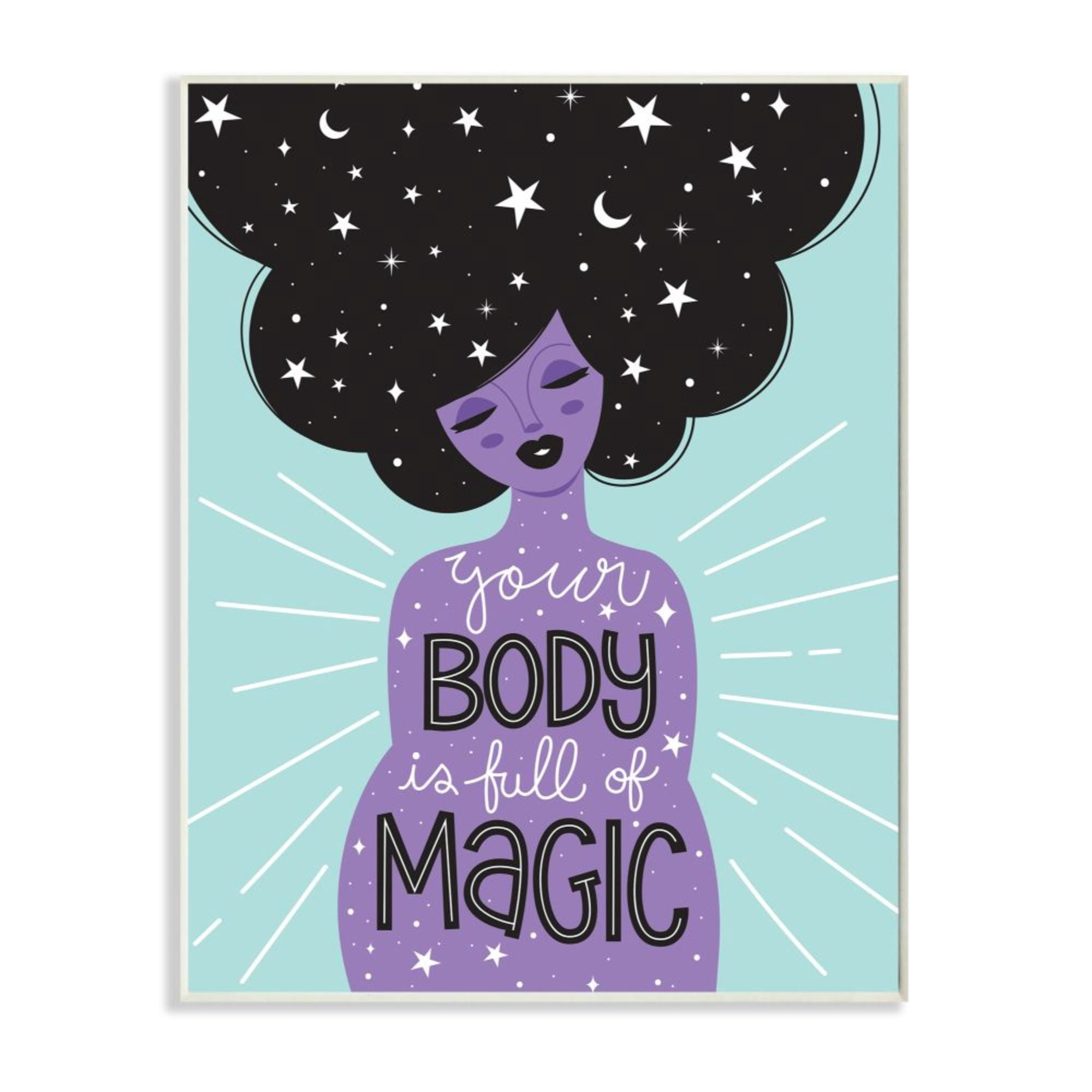 Stupell Industries Body Full of Magic Quote Female Astrological Hair Design by Ilis Avilés