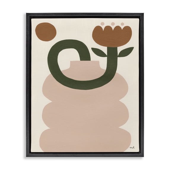 Stupell Industries Bohemian Abstract Boho Tulip Black Floating Frame Canvas Art, 17 x 21, by Moira Hershey