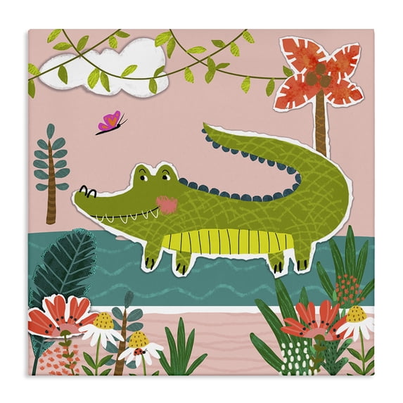 Stupell Industries Bohemian Alligator In Swamp Canvas Art, 17 x 17, by Tina Finn