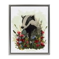 thumbnail image 1 of Stupell Industries Bohemian Badger with Poppy Blossoms Gray Floating Frame Canvas Art, 25 x 31, by Fab Funky, 1 of 8