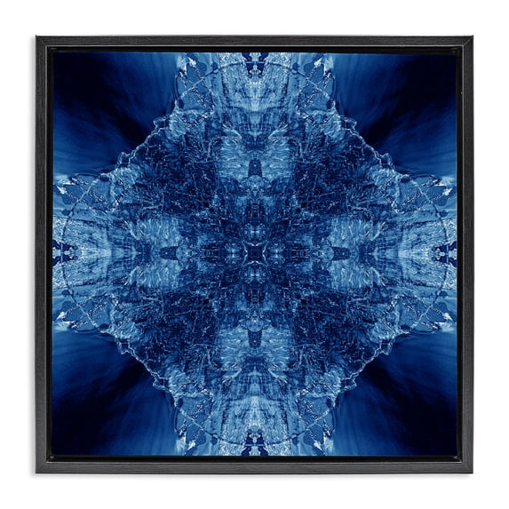 Stupell Industries Bohemian Blue Balanced Tie Dye Black Floating Frame Canvas Art, 18 x 18, by El Perkin