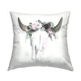 thumbnail image 1 of Stupell Industries Bohemian Cattle Skull Floral Roses Square Decorative Printed Throw Pillow, 18 x 18,, 1 of 4