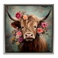 thumbnail image 1 of Stupell Industries Bohemian Cattle with Gerbera Daisies Gray Floating Frame Canvas Art, 25 x 25, by Irena Orlov, 1 of 8