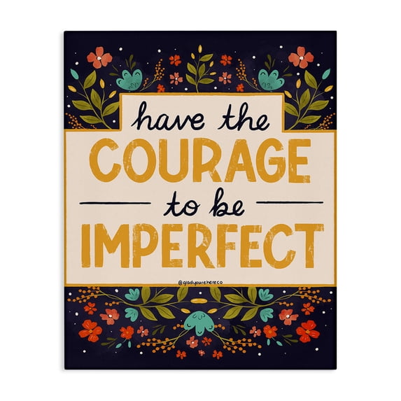 Stupell Industries Bohemian Courage To Be Imperfect Canvas Art, 16 x 20, by Glad You're Here Co.