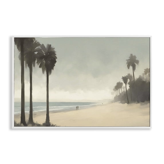 Stupell Industries Bohemian Deserted Beach & Palms White Framed Giclee Art, 24 x 16, by Noah Bay
