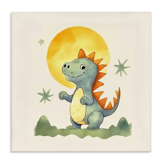 Stupell Industries Bohemian Dino Under Moonlight Canvas Art, 17 x 17, by Andrea Haase