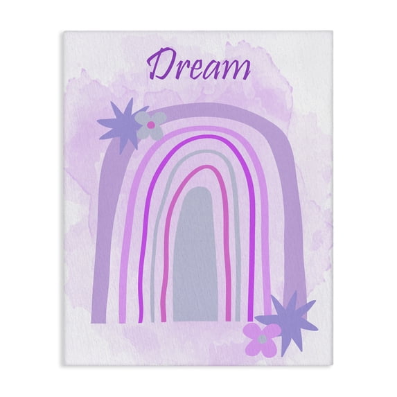 Stupell Industries Bohemian Dream Purple Floral Rainbow Arch Canvas Art, 16 x 20, by Kim Allen