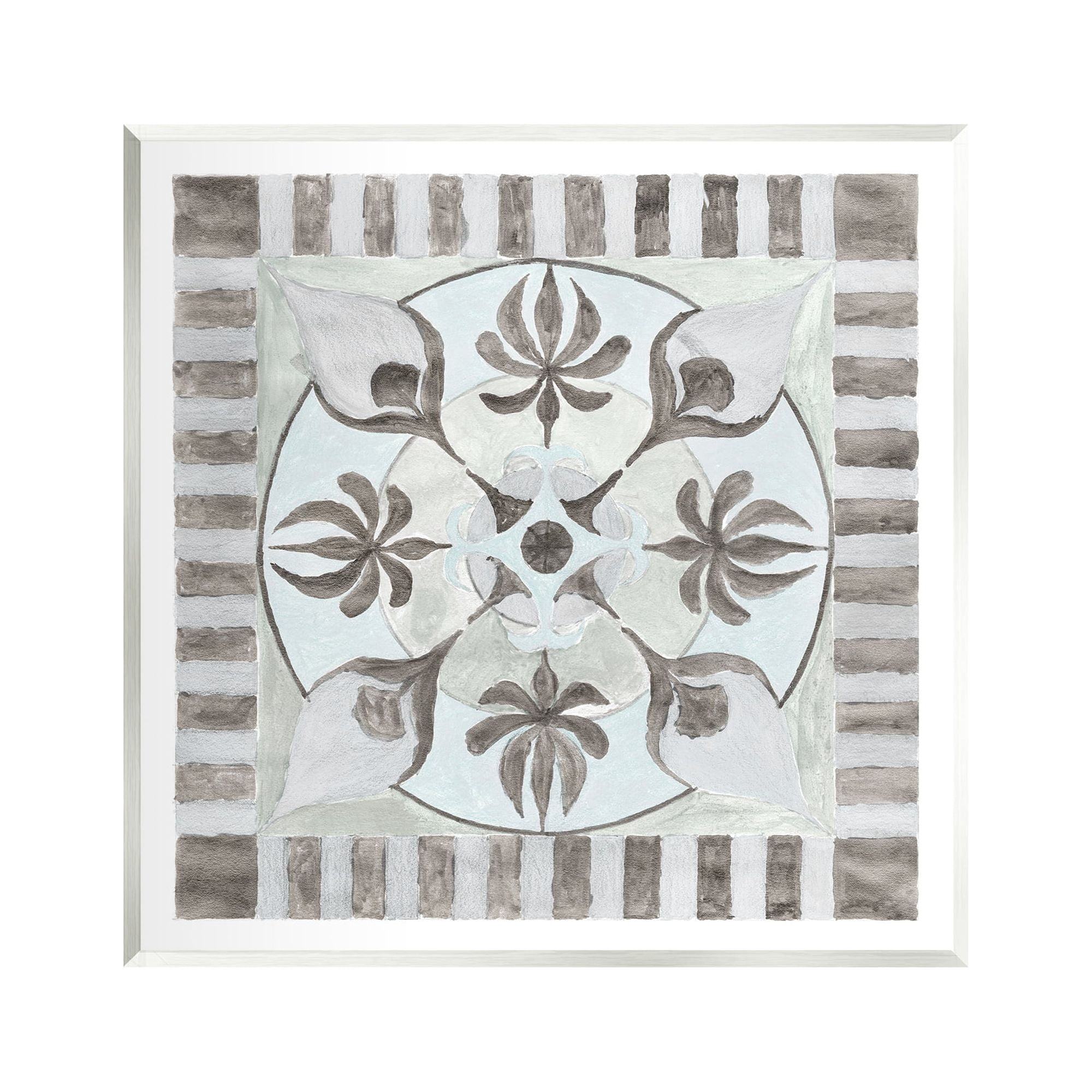 Stupell Industries Bohemian Floral Symmetry Pattern Abstract Painting Unframed Art Print Wall Art