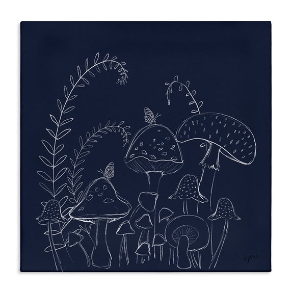Stupell Industries Bohemian Happy Mushroom Garden Canvas Art, 17 x 17, by Lucille Price