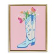 thumbnail image 1 of Stupell Industries Bohemian Pink Floral Cowgirl Boot Gold Floating Frame Canvas Art, 17 x 21, by Grace Popp, 1 of 7