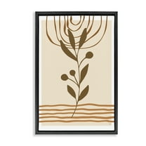 Stupell Industries Bohemian Plant Sprig Botanical & Floral Painting Black Floater Framed Canvas Art Print Wall Art, 17 x 25