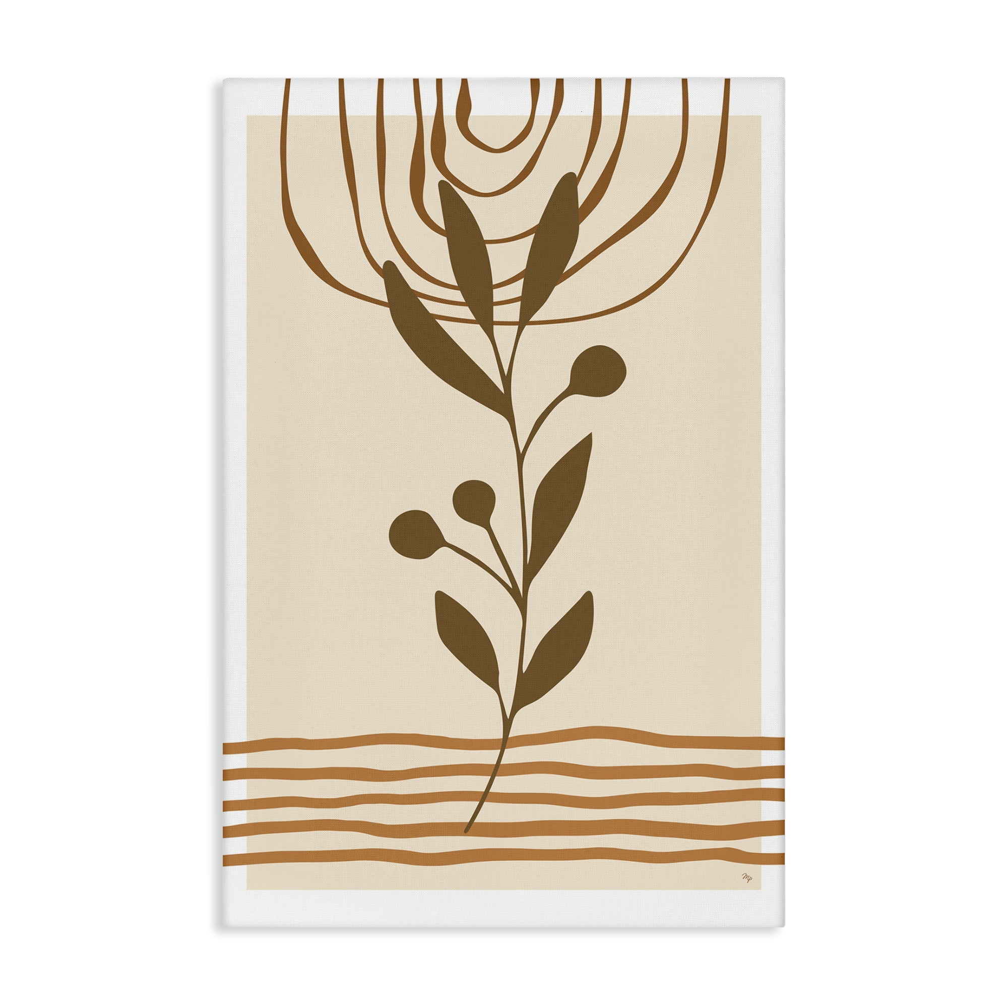 Stupell Industries Bohemian Plant Sprig Botanical & Floral Painting Gallery Wrapped Canvas Art Print Wall Art, 24 x 36