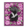 thumbnail image 1 of Stupell Industries Bohemian Skunk & Rose Blossoms Gray Framed Giclee Art, 24 x 30, by Renee Thompson, 1 of 8