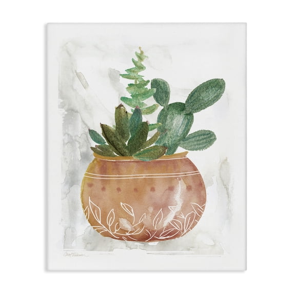 Stupell Industries Bohemian Succulent Planter Vase Canvas Art, 24 x 30, by Carol Robinson