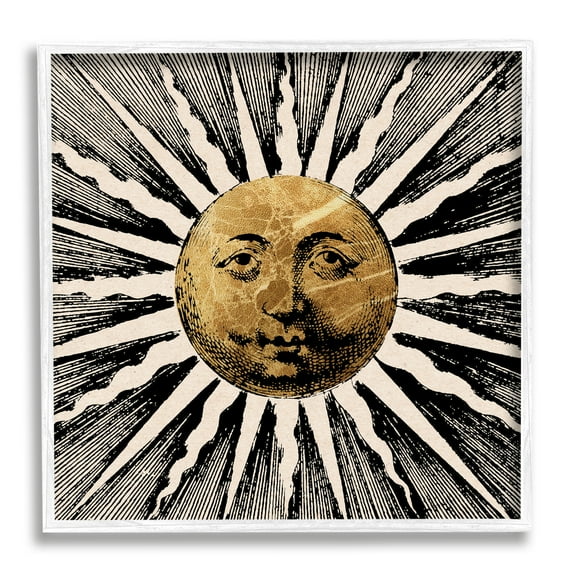 Stupell Industries Bohemian Sun Rays Landscape Painting White Framed Art Print Wall Art, 24 x 24