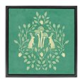 thumbnail image 1 of Stupell Industries Bohemian Turquoise Botanical Rabbits Black Floating Frame Canvas Art, 25 x 25, by Katie O'Shea, 1 of 8
