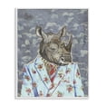 thumbnail image 1 of Stupell Industries Bohemian Urban Rhino in Floral Suit White Framed Giclee Art, 24 x 30, by Svetlana Aleynikova, 1 of 8