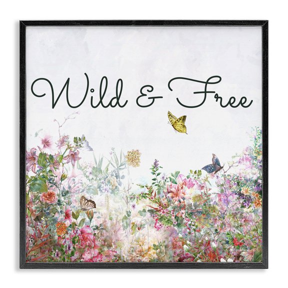 Stupell Industries Bohemian Wild & Free Butterflies Black Framed Giclee Art, 24 x 24, by Karen Smith