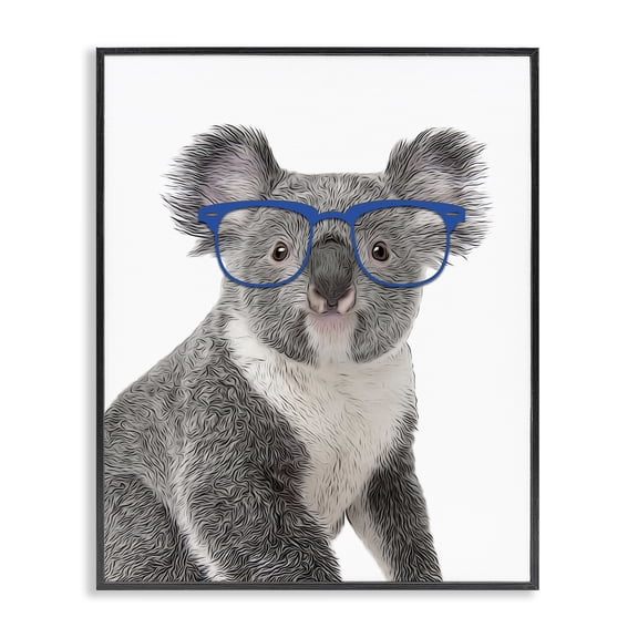 Stupell Industries Bohemian Wild Koala Wearing Glasses Animal Black Framed Giclee Art, 11 x 14, by Annalisa Latella