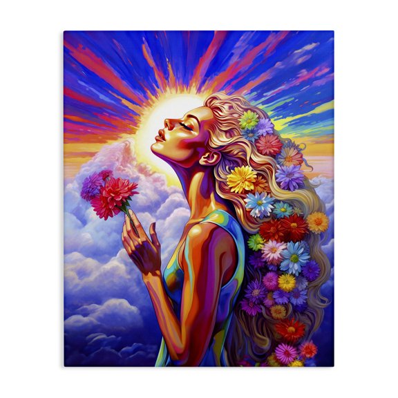 Stupell Industries Bohemian Woman & Sun Rays Canvas Art, 30 x 40, by Spirit of the Rainbow