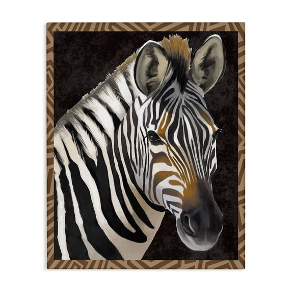 Stupell Industries Bohemian Zebra with Geometric Border Canvas Art, 30 x 40, by Lucca Sheppard