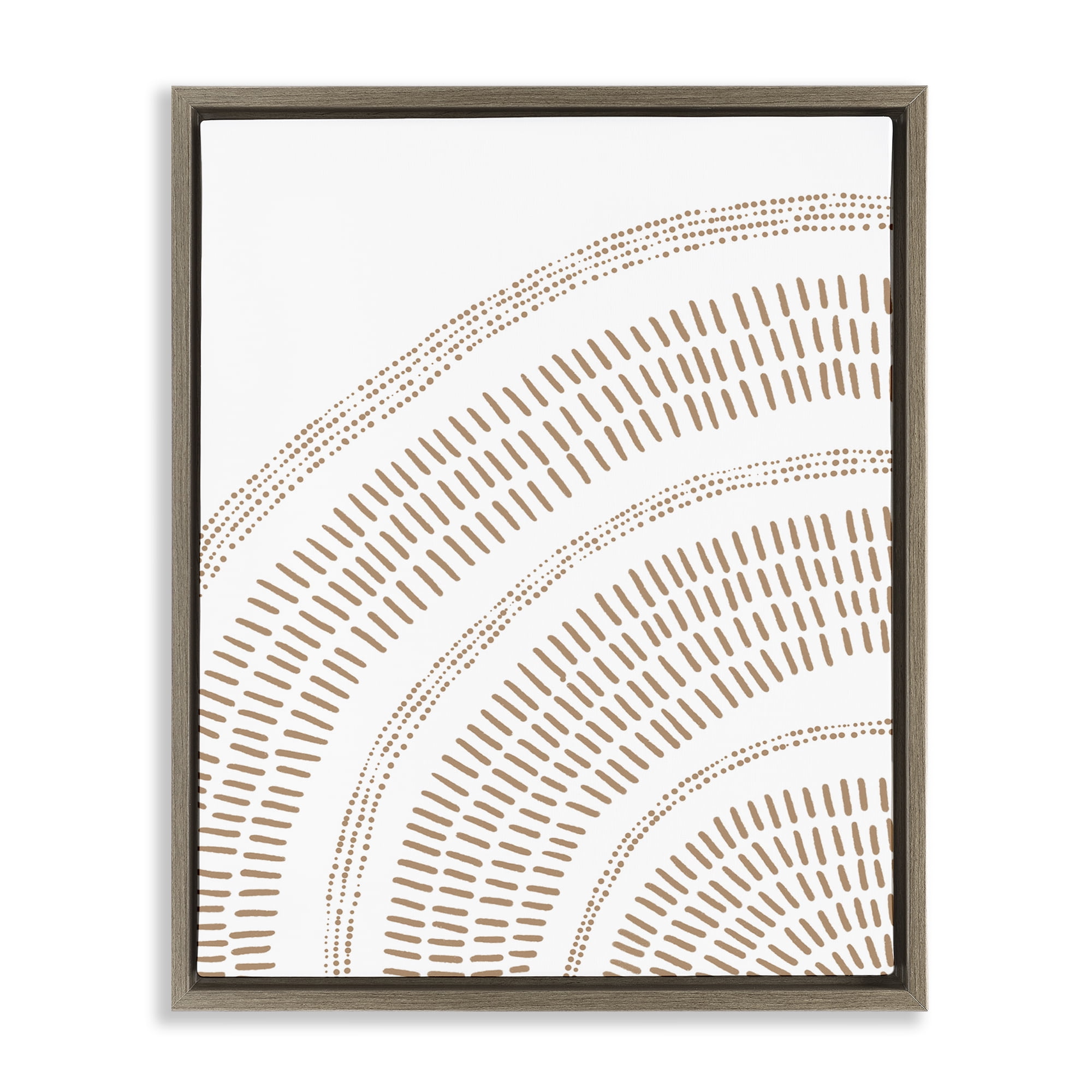 Stupell Industries Boho Arch Pattern Abstract Painting Brown Floater Framed Canvas Art Print Wall Art, 25 x 31