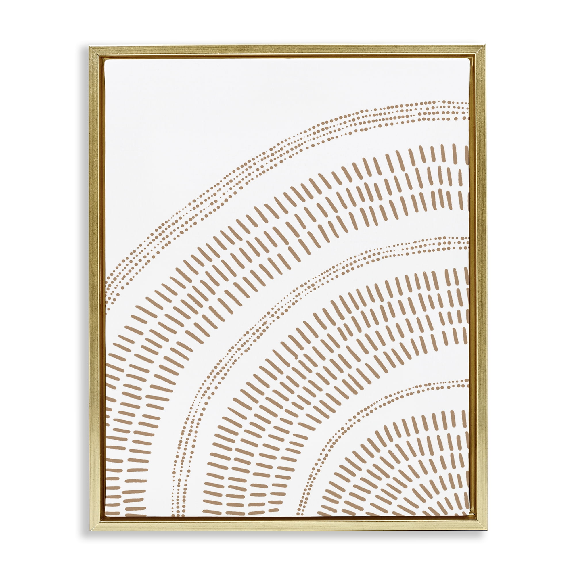 Stupell Industries Boho Arch Pattern Abstract Painting Gold Floater Framed Canvas Art Print Wall Art, 25 x 31
