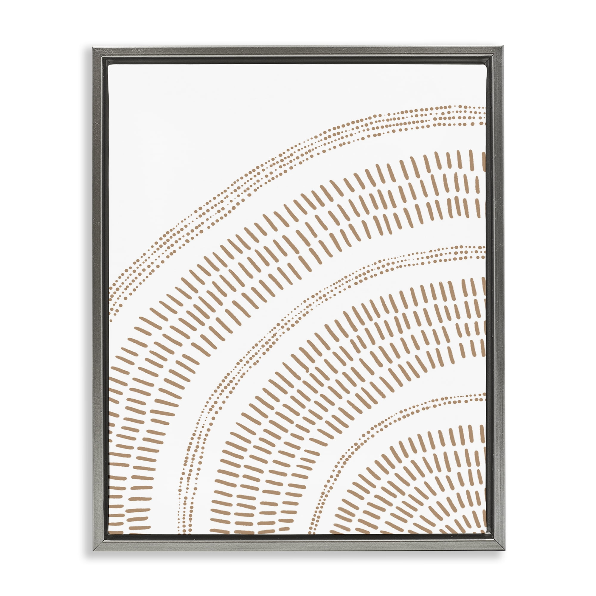 Stupell Industries Boho Arch Pattern Abstract Painting Gray Floater Framed Canvas Art Print Wall Art, 25 x 31