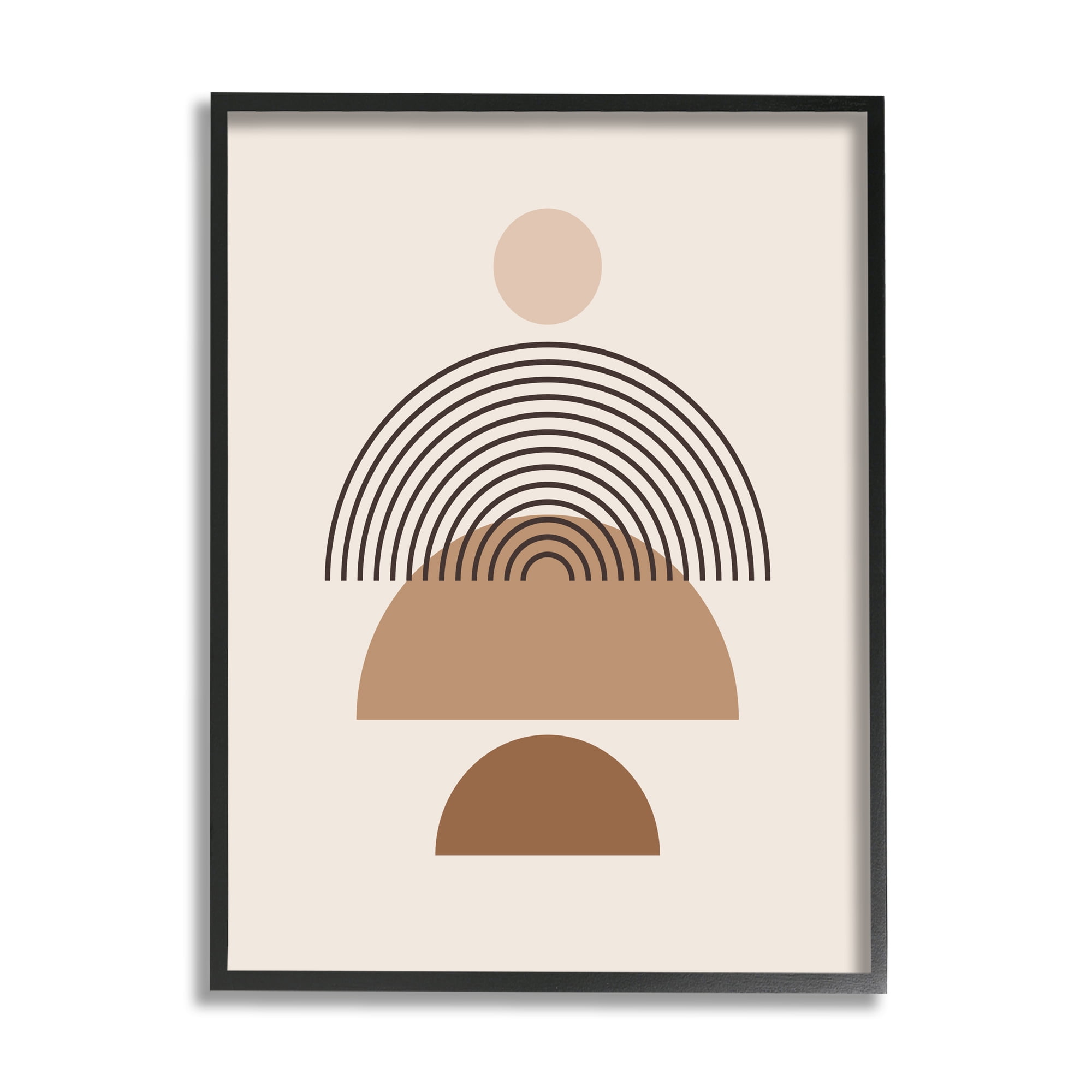Stupell Industries Boho Arch Shapes Abstract Painting Black Framed Art Print Wall Art, 24 x 30