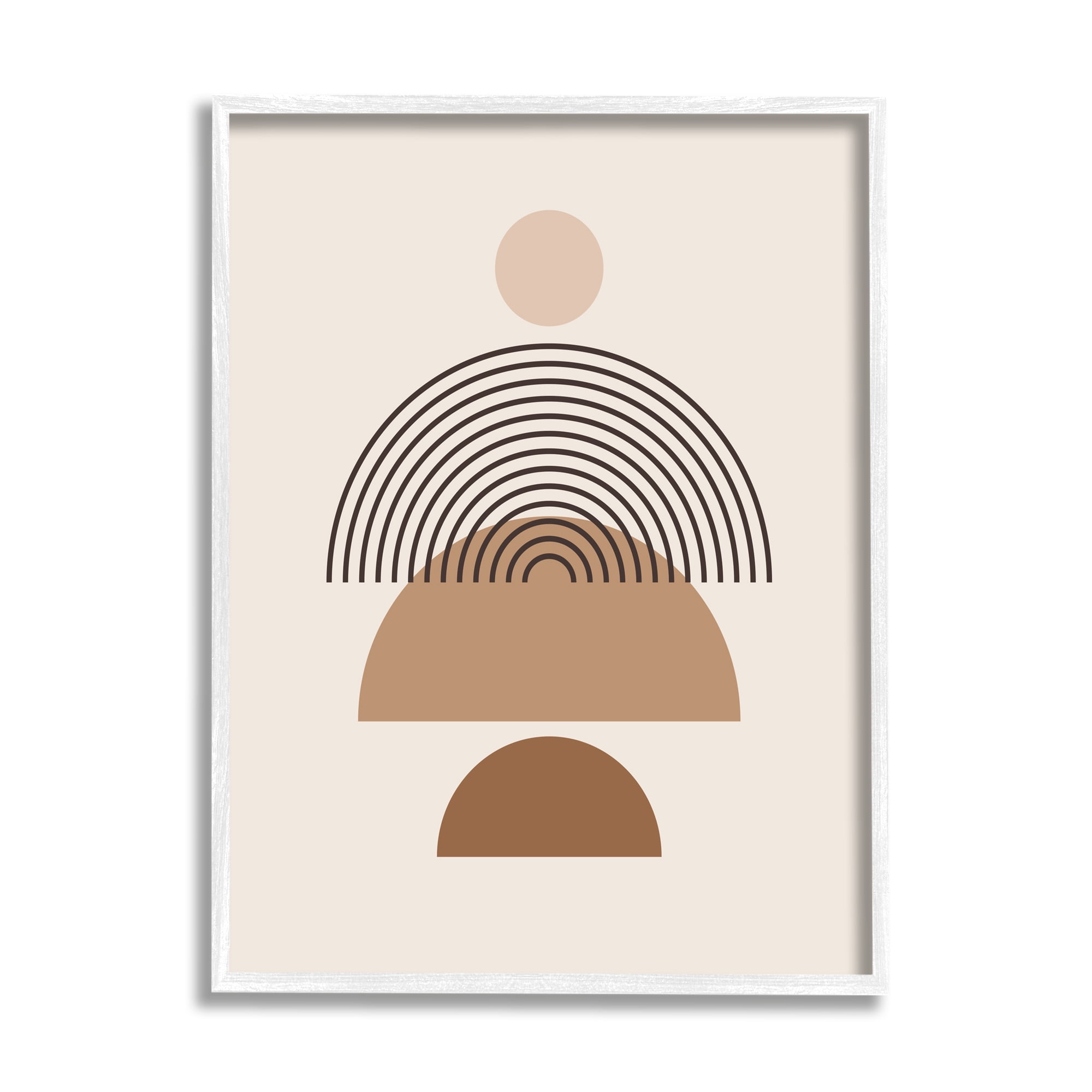Stupell Industries Boho Arch Shapes Abstract Painting White Framed Art Print Wall Art, 11 x 14